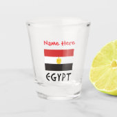 Egyptische vlag Rood gepersonaliseerd Shot Glas (Voorkant)