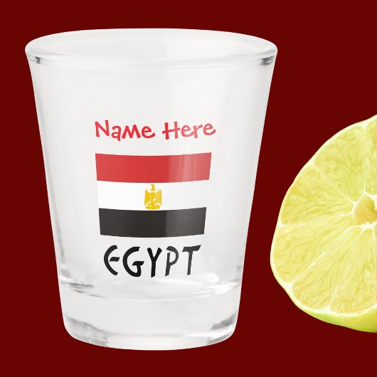 Egyptische vlag Rood gepersonaliseerd Shot Glas