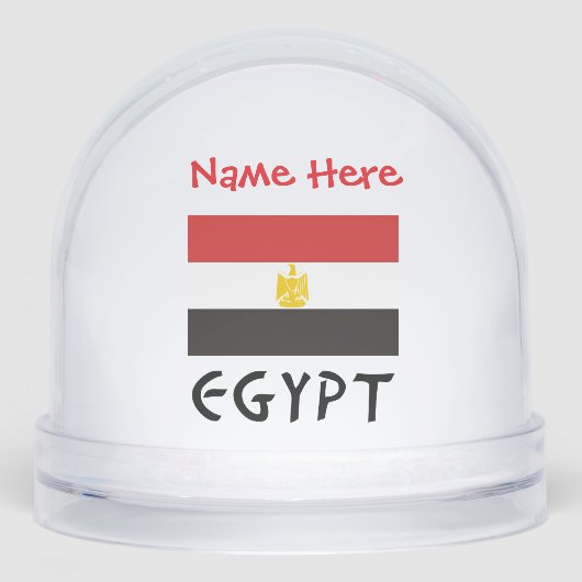 Egyptische vlag Rood gepersonaliseerd Sneeuwbol (Voorkant)