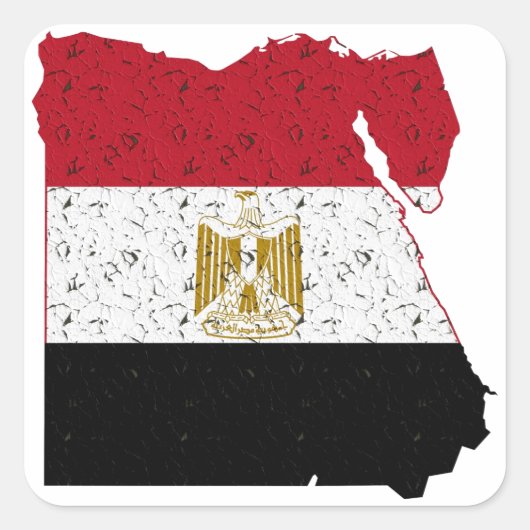 Egyptische vlag vierkante sticker (Voorkant)