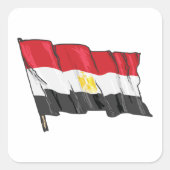 Egyptische vlag vierkante sticker (Voorkant)