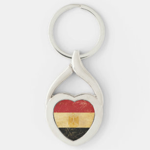 Egyptische Vlag Vintage Grunge Metalen Sleutelhang Sleutelhanger