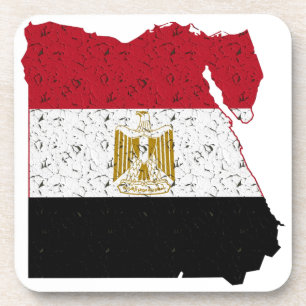 Egyptische Vlagkaart met Krakend Effect Bier Onderzetter