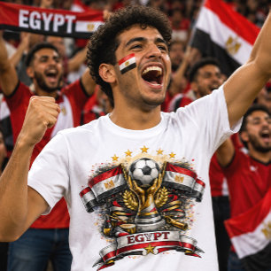 Egyptische Voetbalfan Egyptische Voetbal Wereldbek T-shirt