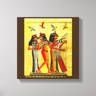 Egyptische vriendschap Papyrus Canvas Afdruk