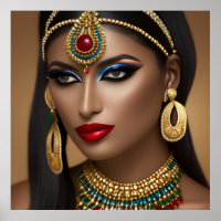 Egyptische vrouw Exotisch goud groene sieraden