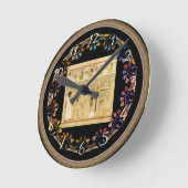 Egyptische wandklok in Hieroglyphs Ronde Klok (Hoek)