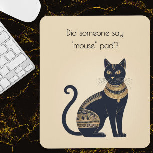 Egyptische Zwarte Kat Grappige Humor Muismat