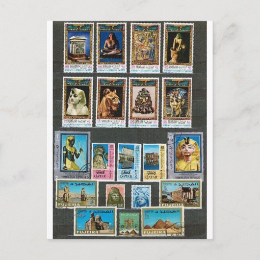 Egyptology on stamps briefkaart (Voorkant)