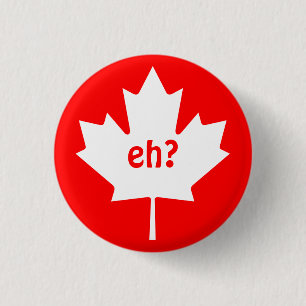 Eh op Canadese Maple Leaf Symbol Button