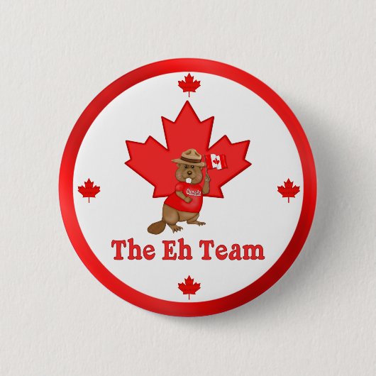 Eh Team Beaver Ronde Button 5,7 Cm (Voorkant)