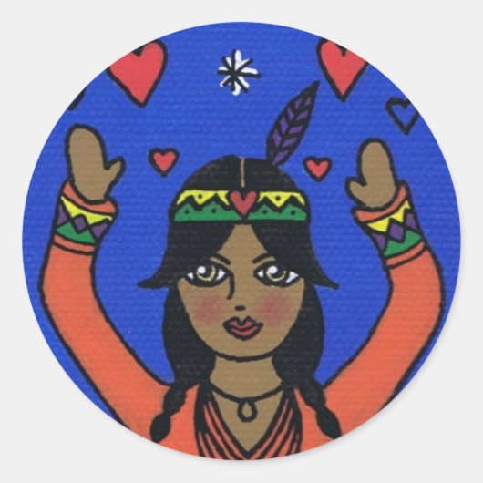 Ehawee propage l'amour (stickers) ronde sticker (Voorkant)