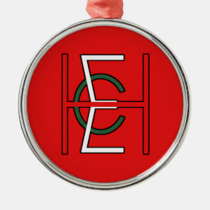 EHC Logo Upright Red Metalen Ornament