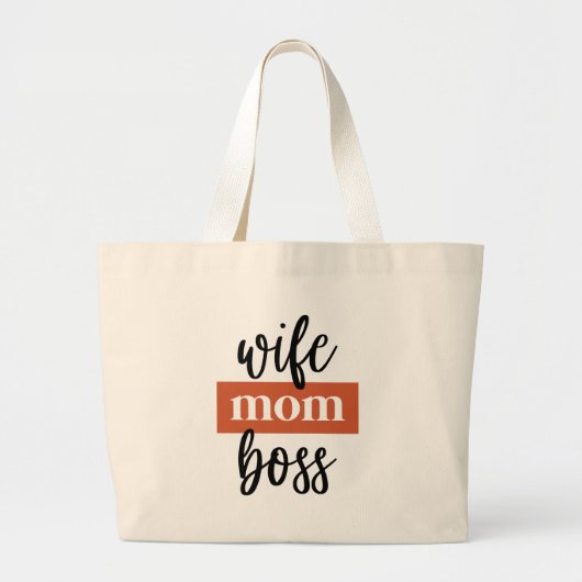 Ehefrau Mutter Chefin Grote Tote Bag (Voorkant)
