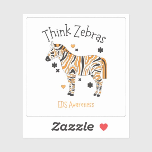 Ehlers Danlos Syndrome Awareness Zebra Sticker (Vel)