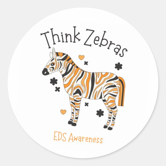 Ehlers Danlos Syndrome Awareness Zebra Sticker (Voorkant)