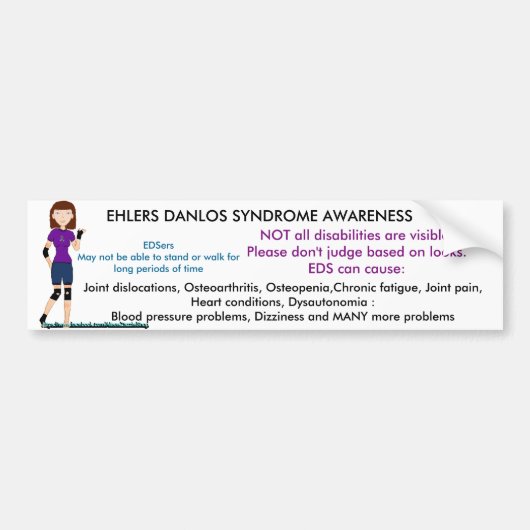 Ehlers Danlos Syndrome Gehandicapte Parking Bumpersticker (Voorkant)
