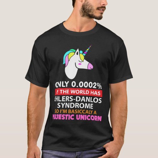 Ehlers Danlos Syndrome - Majestic Unicorn T-shirt (Voorkant)