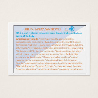 Ehlers Danlos Syndroom EDS informatiekaart Visitekaartje