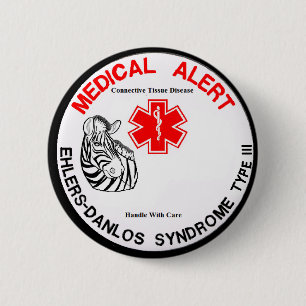 Ehlers Danlos Type 3 Medische waarschuwing Ronde Button 5,7 Cm