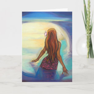 "Ehu Girl" Schilderen op Wenskaart Kaart