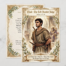 Ehud le juge gaucher carte plate - Juges 3:12
