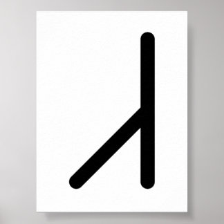 EHWAZ Noordse rune (Paard, Partnerschap, Beweging) Poster