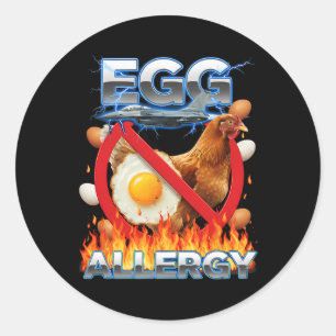 Ei-allergie Ei-vrij Grappige Kip Voedselallergie F Ronde Sticker