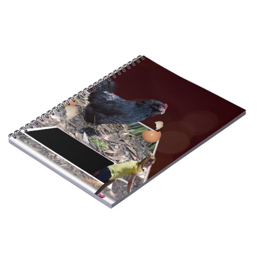 Ei-cellent Feast: Giant Chicken's Pop-Out Ontwerp Notitieboek (Linkerzijde)