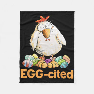 Ei-geniaal grappig Pasen kip ontwerp Fleece Deken