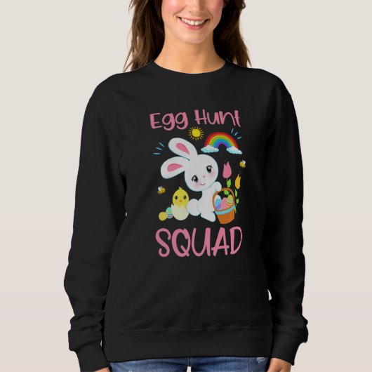 EI HUNT SQUAD Funny Easter Bunny Rabbit Christelij Trui (Voorkant)