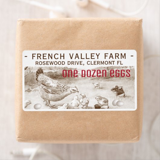 Ei Karton Label Rustieke  Hen Eggs Boerderij (Insitu)
