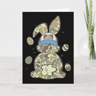 Ei Konijn Met Cap Camo Jacht Jongens Meisjes Geluk Kaart