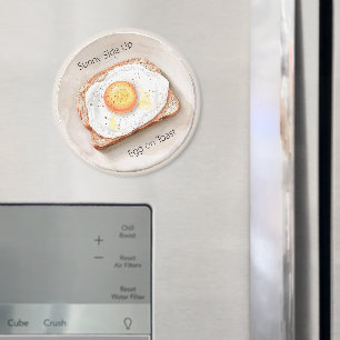 Ei met de dooier boven op toast magneet