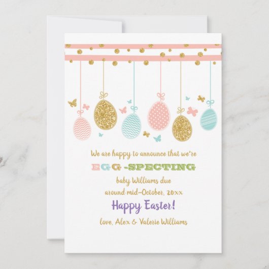 Ei Mobiele Zwangerschapsaankondiging Feestdagenkaart (Voorkant)