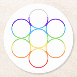 Ei van het leven Chakra Single Ronde Kartonnen Onderzetter