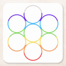 Ei van het leven Chakra Single Vierkante Kartonnen Onderzetter