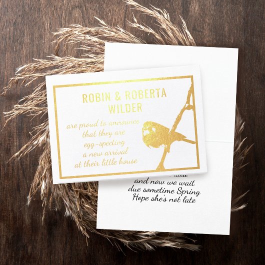 Ei-verwachte Zwangerschapsaankondiging Foliekaart Folie Kaarten