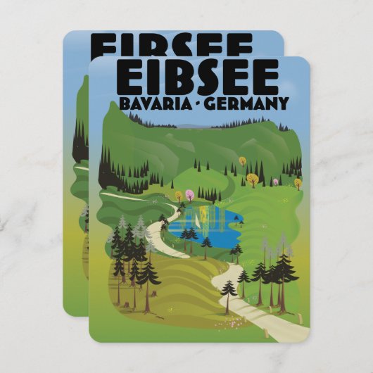 Eibsee Duitsland reisposter. (Voorkant / Achterkant)