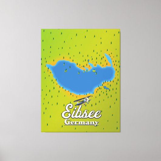 Eibsee Duitsland reisposter. Canvas Afdruk (Voorkant)
