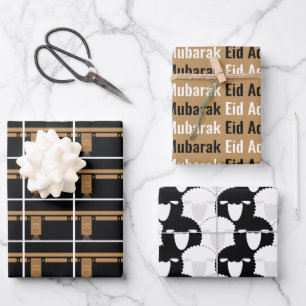 Eid Adha Mubarak Kaaba Schapen Patroon Inpakpapier Vel