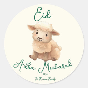 Eid Al Adha Beige cute Schaap Feestje Ronde Sticker