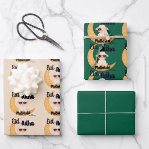 Eid Al Adha Cute Schaap Gift Wrap inpakpapier Vel