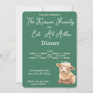 Eid Al Adha Groene Lieve Schaap Feest Kaart