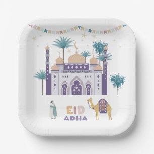 Eid Al Adha in decoratieve stijl 1 Papieren Bordje