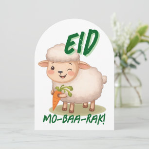 Eid Al Adha Moubarak Carte de Vœux Mouton Mignon