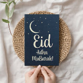 Eid Al Adha Mubarak Elegante Blauwe Wenskaart Kaart