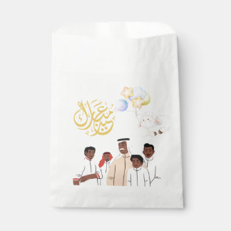 Eid Al-Adha Mubarak Familie Feest Ronde Sticker Bedankzakje