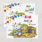 Eid Al-Adha Mubarak Wenskaart Feestdagenkaart (Voorkant / Achterkant)