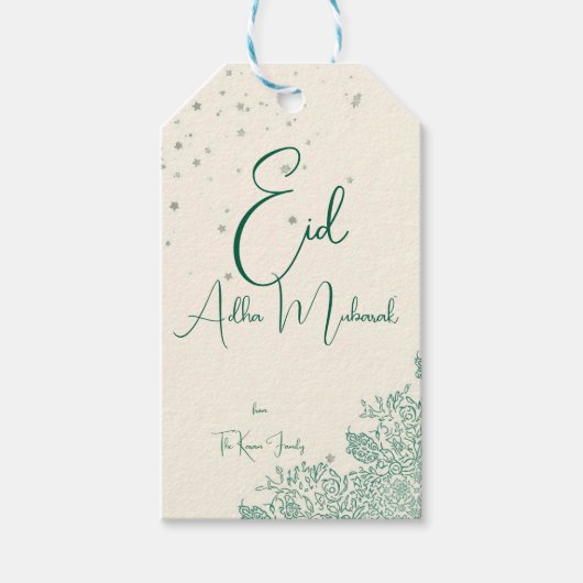 Eid  Al Adha Personalized Eid Mubarak Muslim Cadeaulabel (Voorkant)